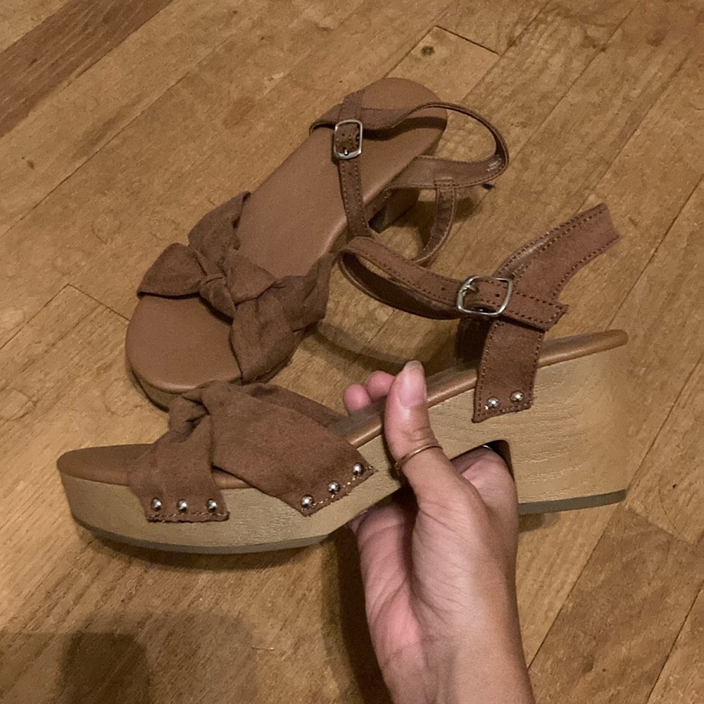 Cole Haan Brown Leather Sandals with Ankle Strap